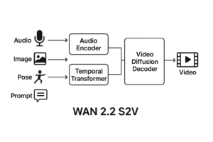 WAN 2.2 S2V model architecture diagram and flow structure