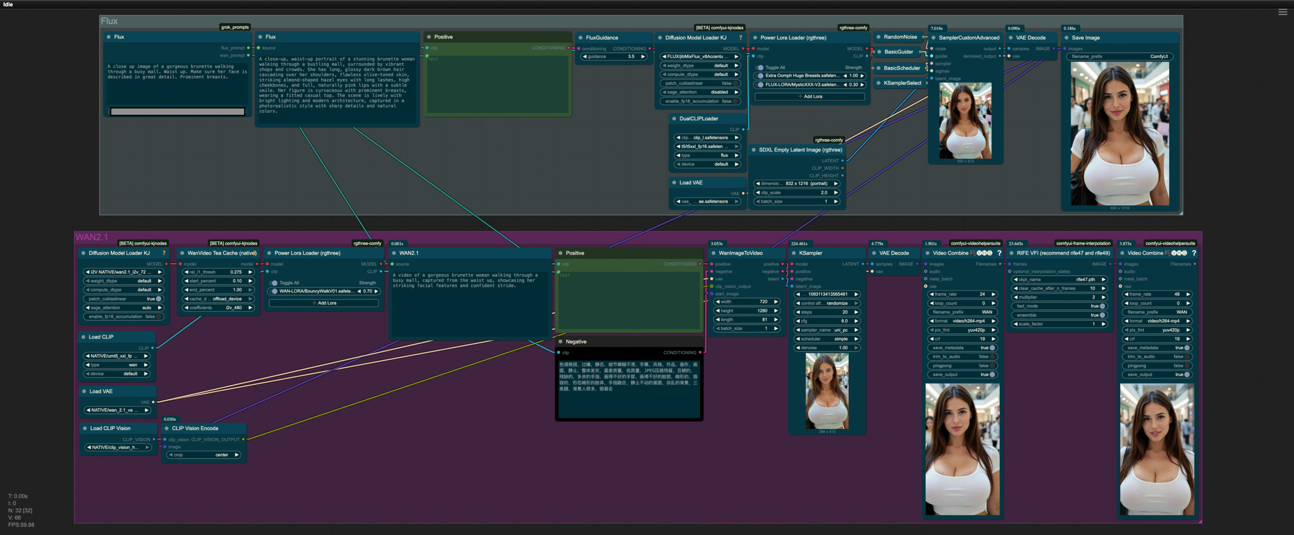 Grok Imagine Setup Interface in ComfyUI showing node connections and workflow
