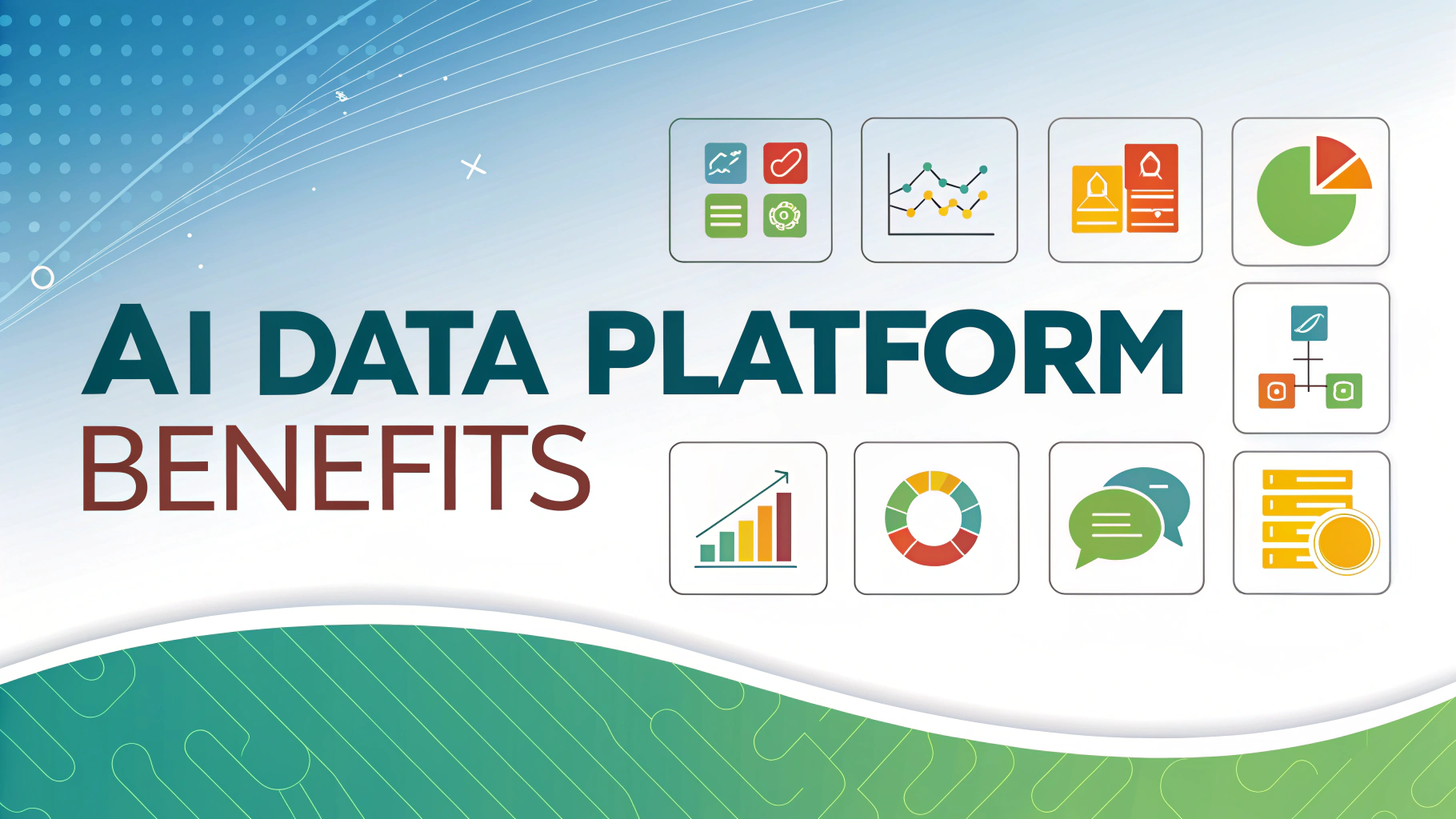 AI Data Platform Benefits - Comprehensive guide showing artificial intelligence data processing, analytics dashboard, and intelligent insights visualization