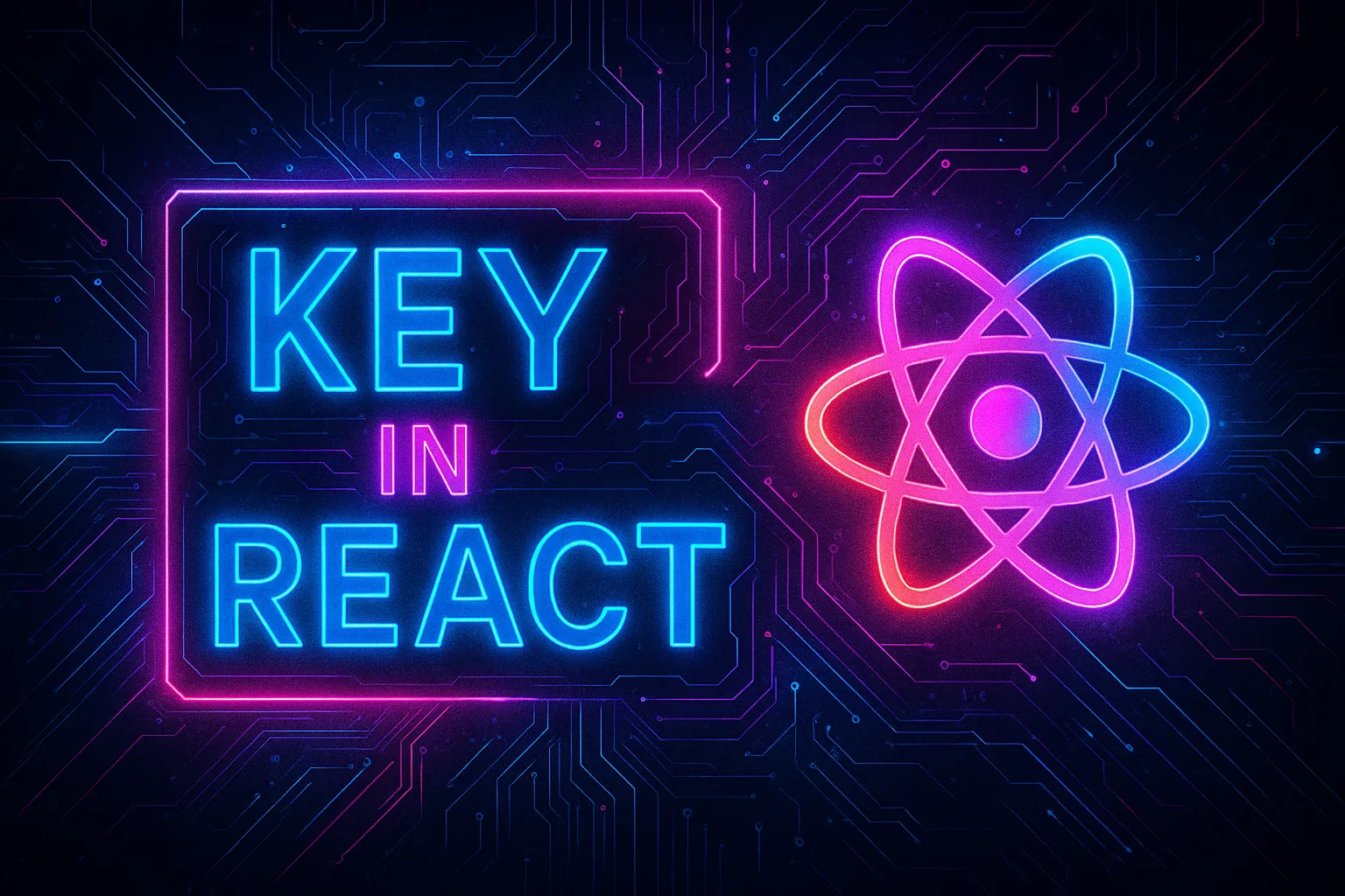 React key prop visualization showing list rendering optimization in React applications