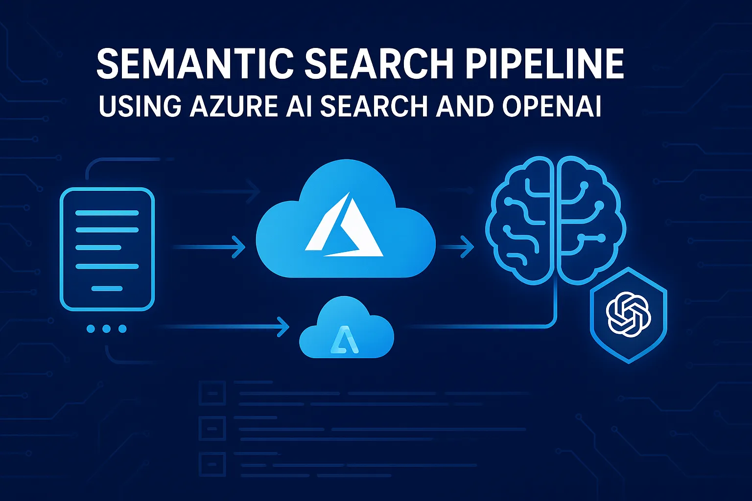Semantic search pipeline using Azure AI Search and OpenAI architecture diagram