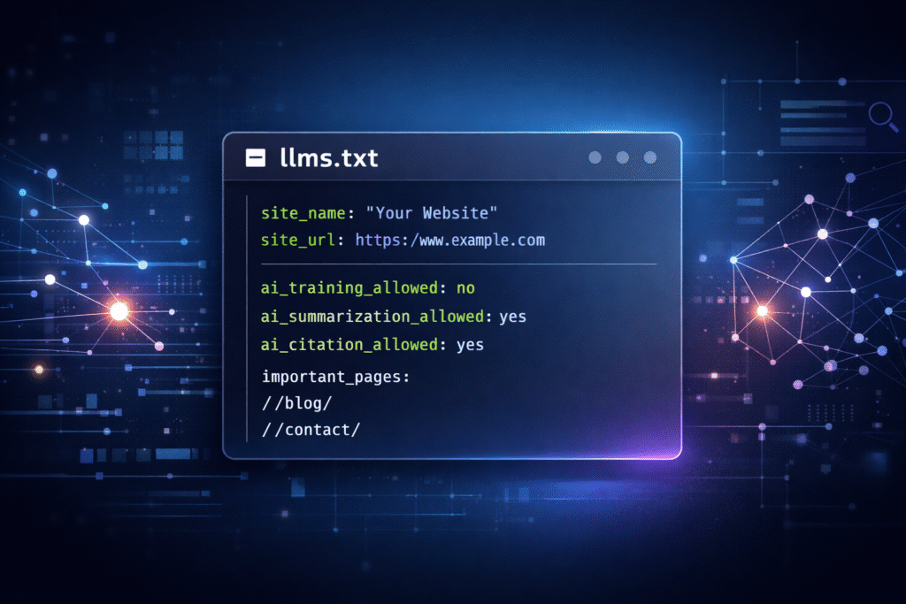 AI SEO configuration file llms.txt for website optimization